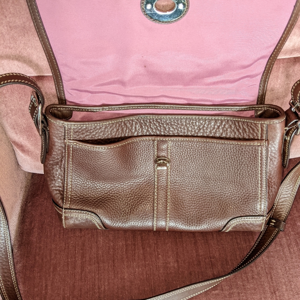 COACH brown full grain crossbody bag F13957 - Picture 8 of 9